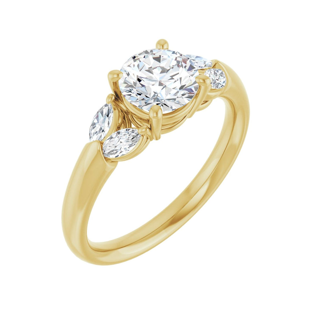 Vivian — Round center, yellow gold