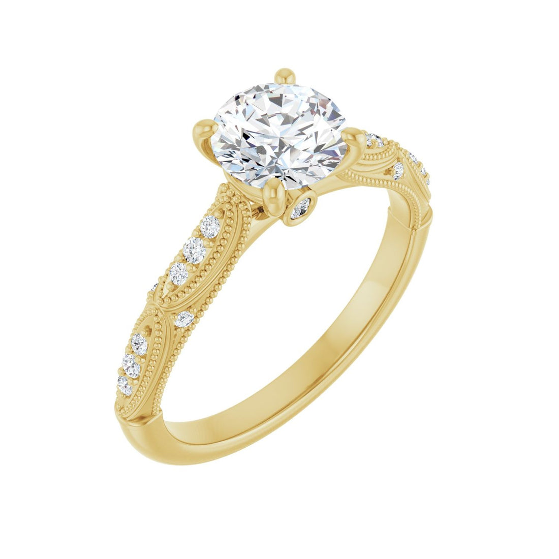 Octavia — Round center, yellow gold