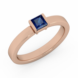 Channel Set Princess Cut Sapphire Ring
