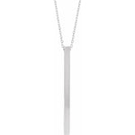 Four-Sided Bar Necklace — Bar Size 35 x 2.5 mm, 14k White Gold