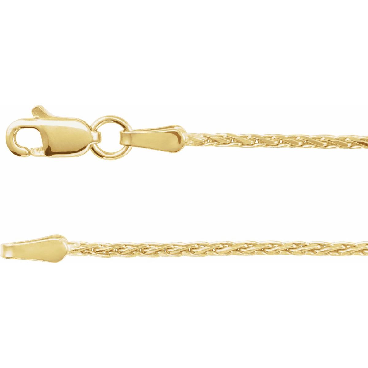 1.5 mm Diamond-Cut Wheat Chain in 14k Yellow Gold