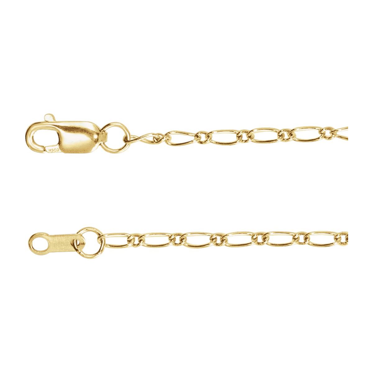 1.5 mm Figaro Chain in 14k Yellow Gold