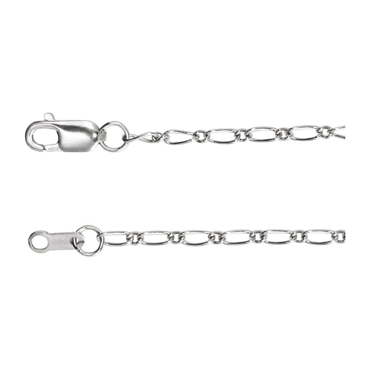 1.5 mm Figaro Chain in 14k White Gold