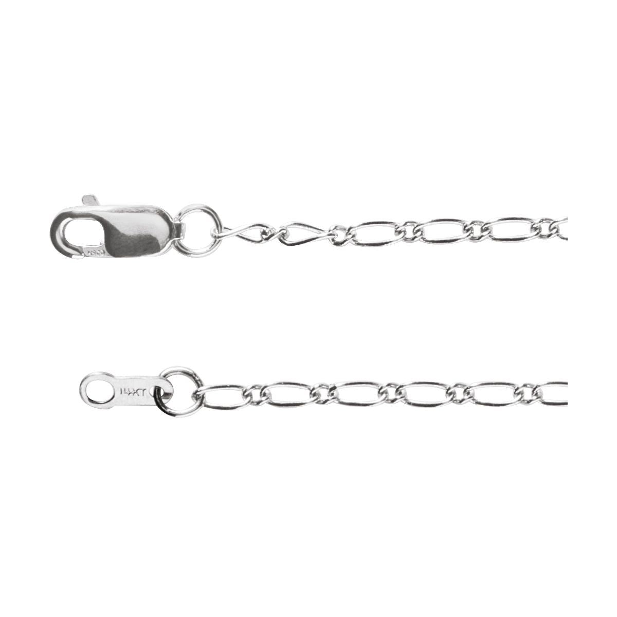 1.5 mm Figaro Chain in 14k White Gold