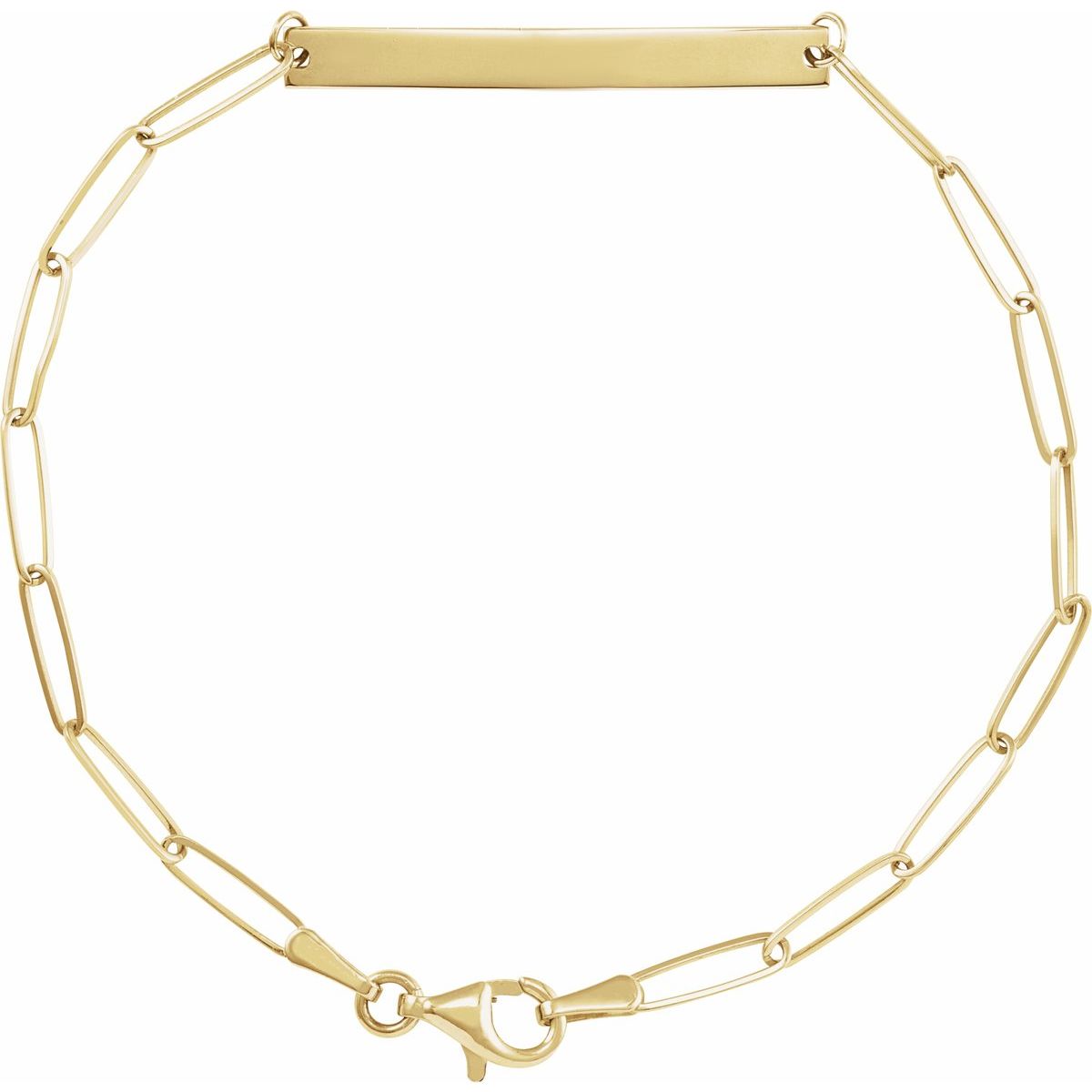 Engraved Bar Bracelet — Size , 14k Yellow Gold