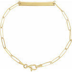 Engraved Bar Bracelet — Size , 14k Yellow Gold
