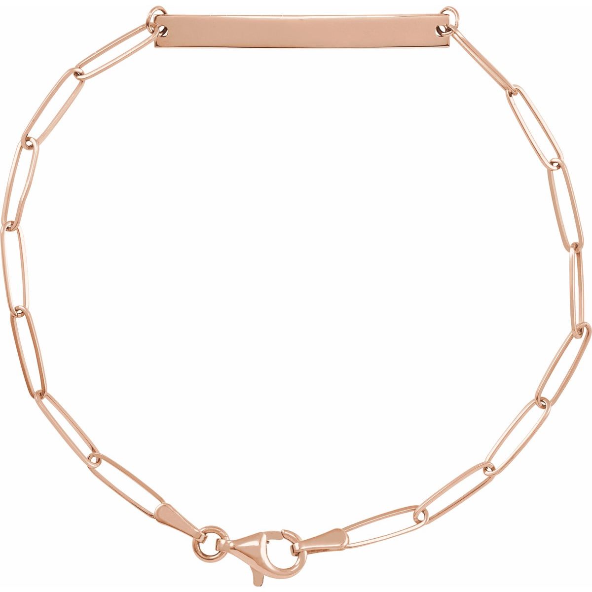 Engraved Bar Bracelet — Size , 14k Rose Gold