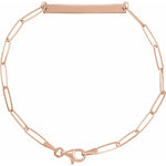 Engraved Bar Bracelet — Size , 14k Rose Gold