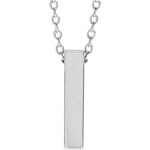 Four-Sided Bar Necklace — Bar Size 12 x 2.5 mm, 14k White Gold