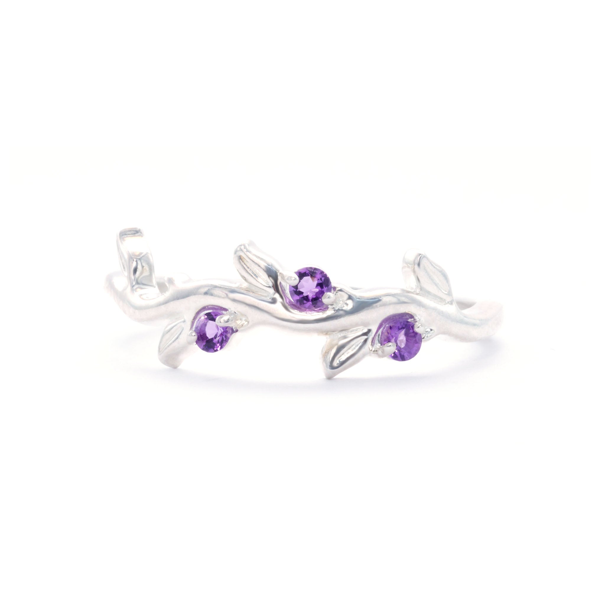 Silver and Amethyst Vine Ring