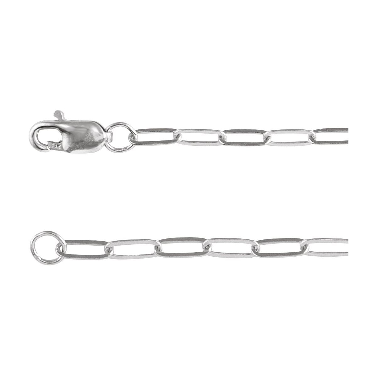 2.1 mm Paperclip-Style Chain in Sterling Silver