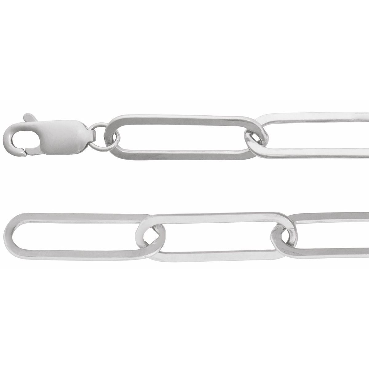 6.2 mm Paperclip-Style Chain in Sterling Silver