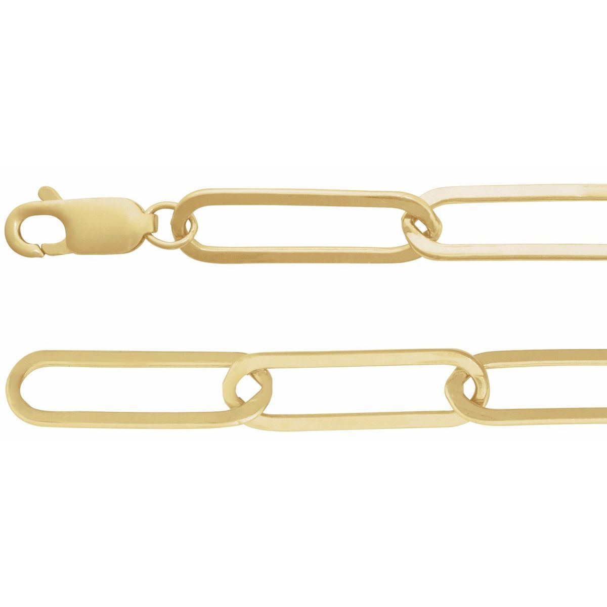 6.2 mm Paperclip-Style Chain in 14k Yellow Gold-Filled