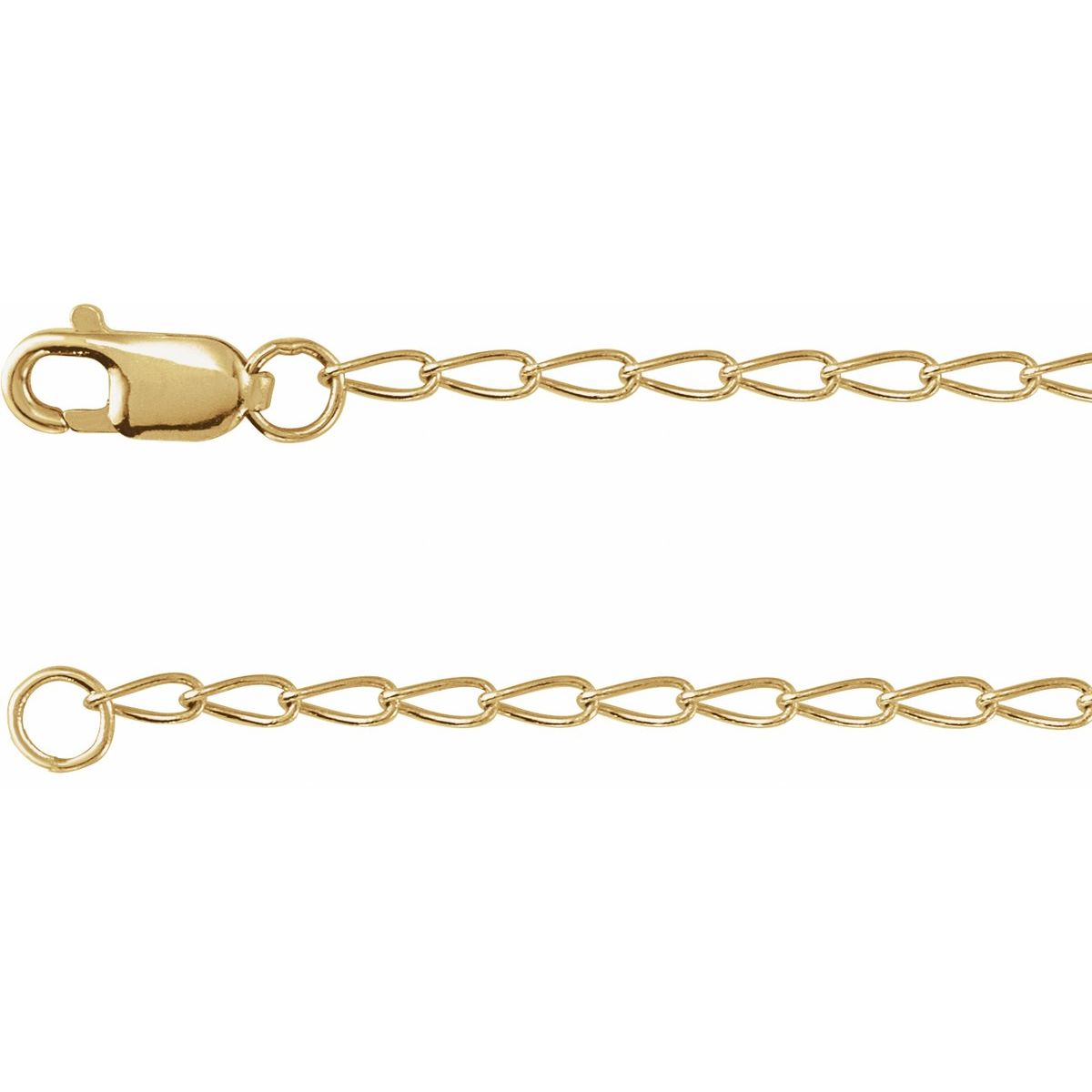 1.6 mm Elongated Curb Chain in 14k Yellow Gold-Filled