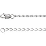 1.6 mm Elongated Curb Chain in Sterling Silver