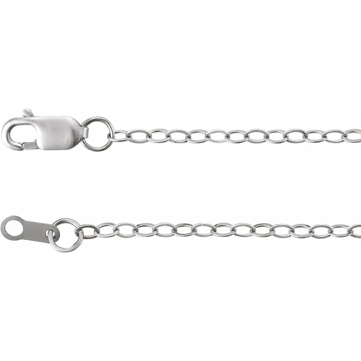 1.8 mm Flat Cable Chain in 14k White Gold