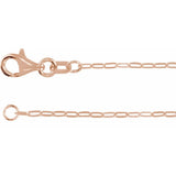 1.25 mm Paperclip-Style Chain in 14k Rose Gold