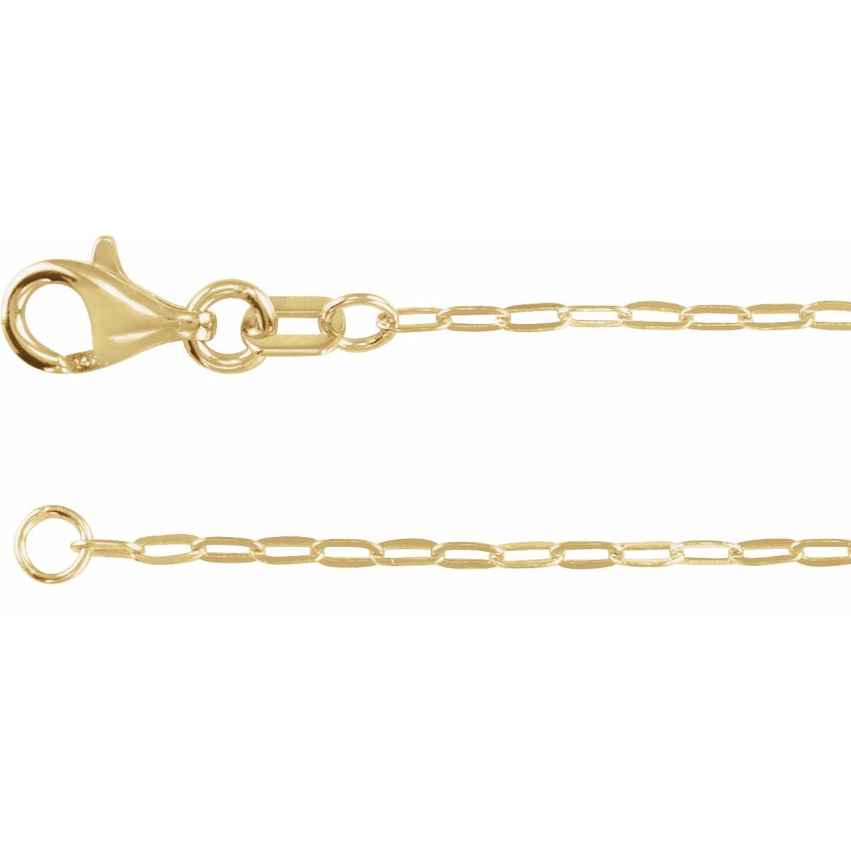 1.25 mm Paperclip-Style Chain in 14k Yellow Gold