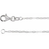 1.25 mm Paperclip-Style Chain in Sterling Silver