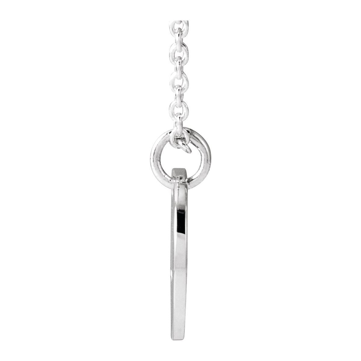Script Initial Necklace — Initial U, 14k White Gold