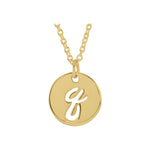 Script Initial Necklace — Initial Q, 14k Yellow Gold