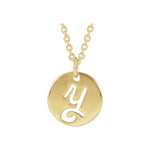 Script Initial Necklace — Initial Y, 14k Yellow Gold