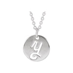 Script Initial Necklace — Initial Y, 14k White Gold
