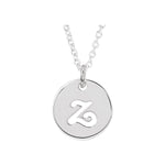 Script Initial Necklace — Initial Z, 14k White Gold