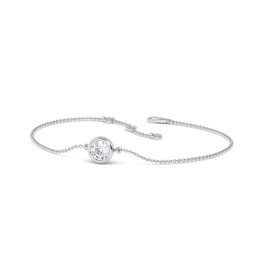 Round Solitaire Bezels Set Diamond Bracelet
