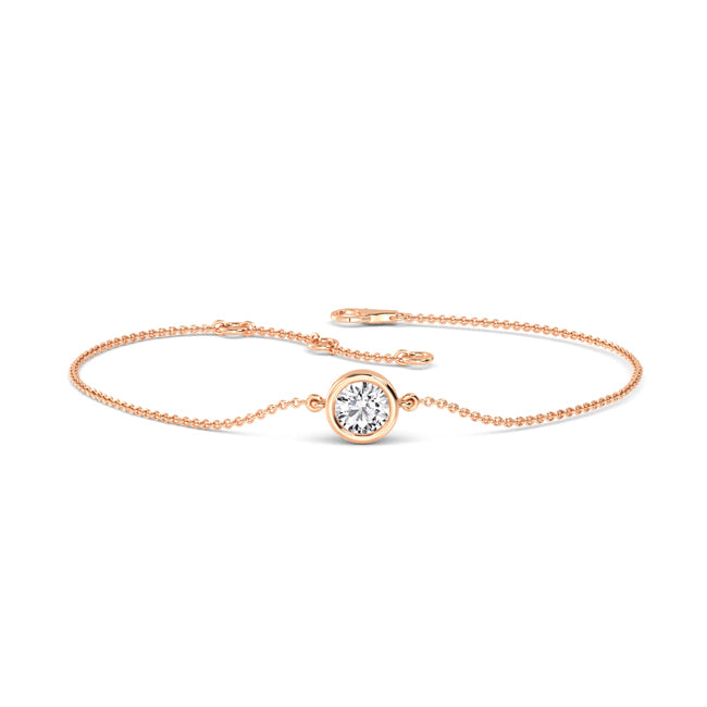 Round Solitaire Bezels Set Diamond Bracelet