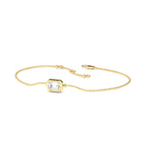 Emerald Cut Bezel Solitaire Diamond Bracelet