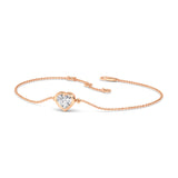 Heart Shape Bezel Solitaire Diamond Bracelet