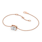 Oval Prong Set Solitaire Diamond Bracelet
