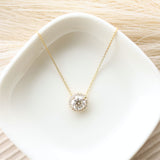 1.00 Carat Round Diamond Halo Pendant