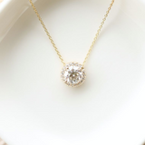 1.00 Carat Round Diamond Halo Pendant