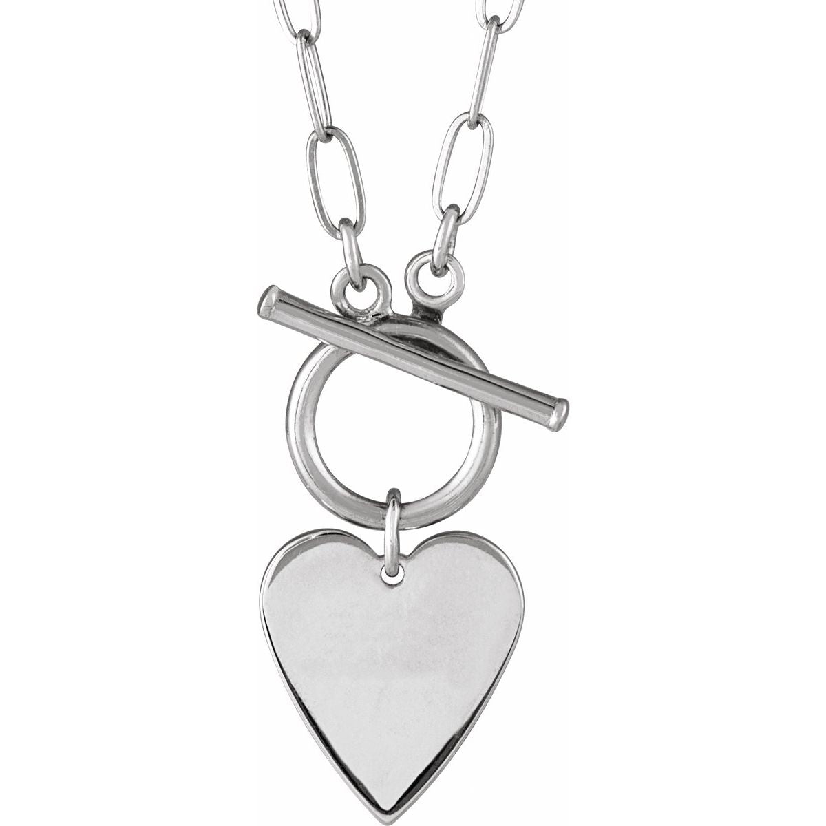 Heart Toggle Necklace — Style Heart, 14k White Gold