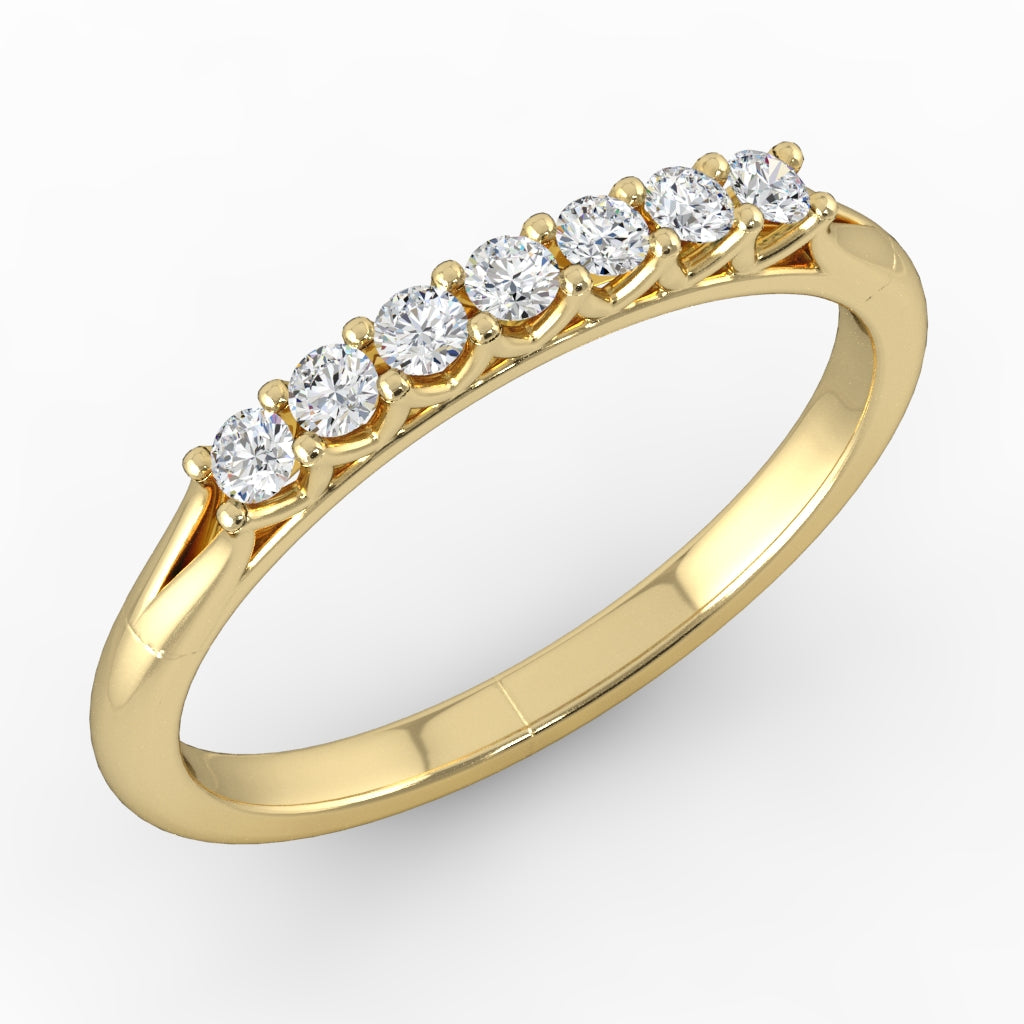 7 Stone Anniversary Band — yellow gold