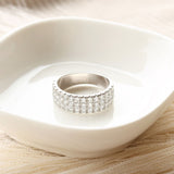 Three Row Pave Diamond Band
