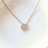Hexagon Diamond Pendant with Chain