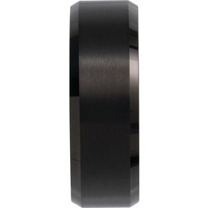 Black Tungsten Beveled-Edge Inlay Band