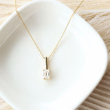 Modern Emerald Cut Bar Pendant