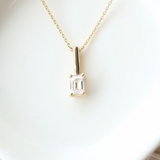 Modern Emerald Cut Bar Pendant