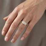 14k Yellow Gold Baguette Lab-Grown Diamond Ring — on the hand