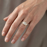 14k Yellow Gold Baguette Lab-Grown Diamond Ring — on the hand