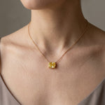 14k Yellow Gold Cushion Modified Lab-Grown Diamond Pendant — as worn