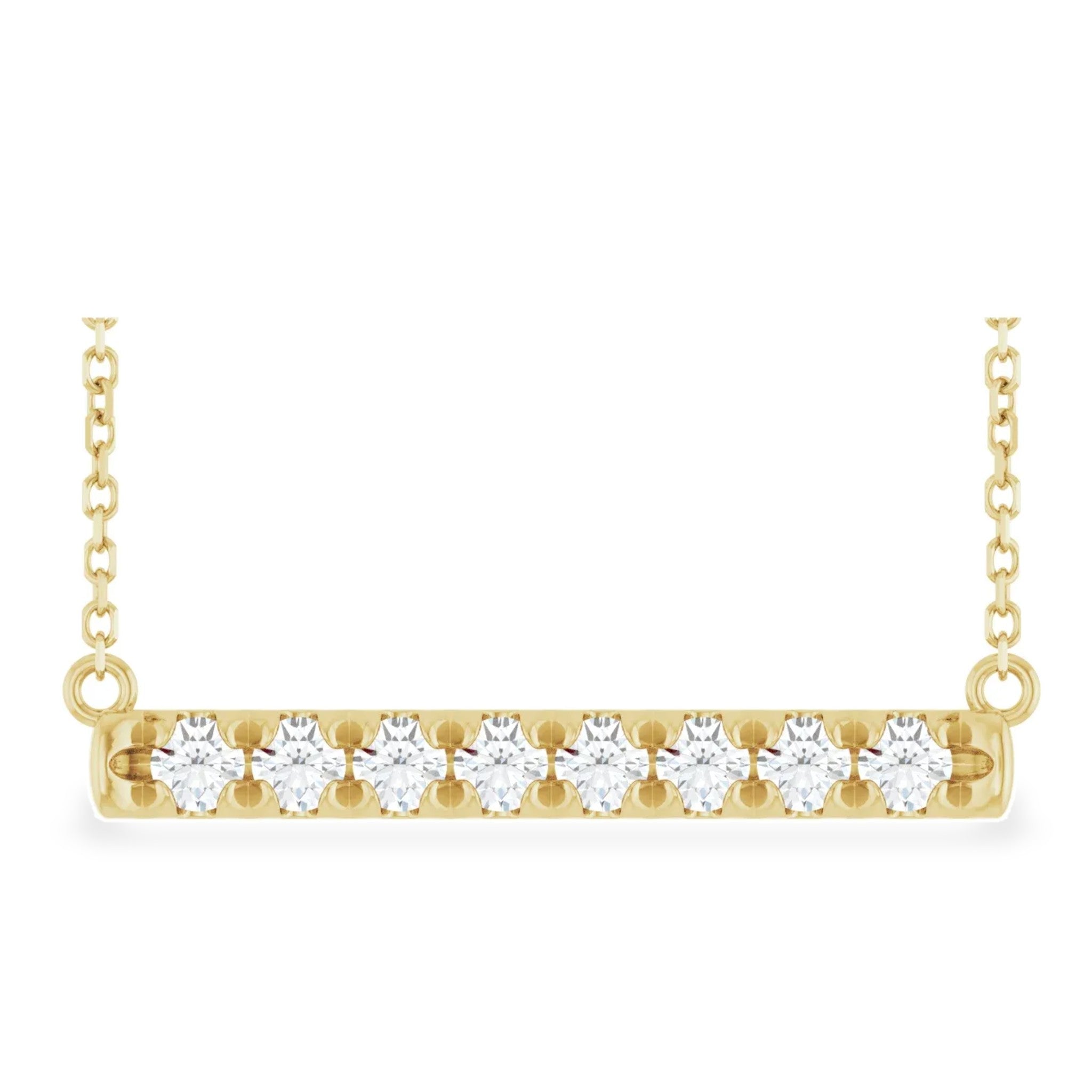 14k Yellow Gold Round Lab-Grown Diamond Pendant