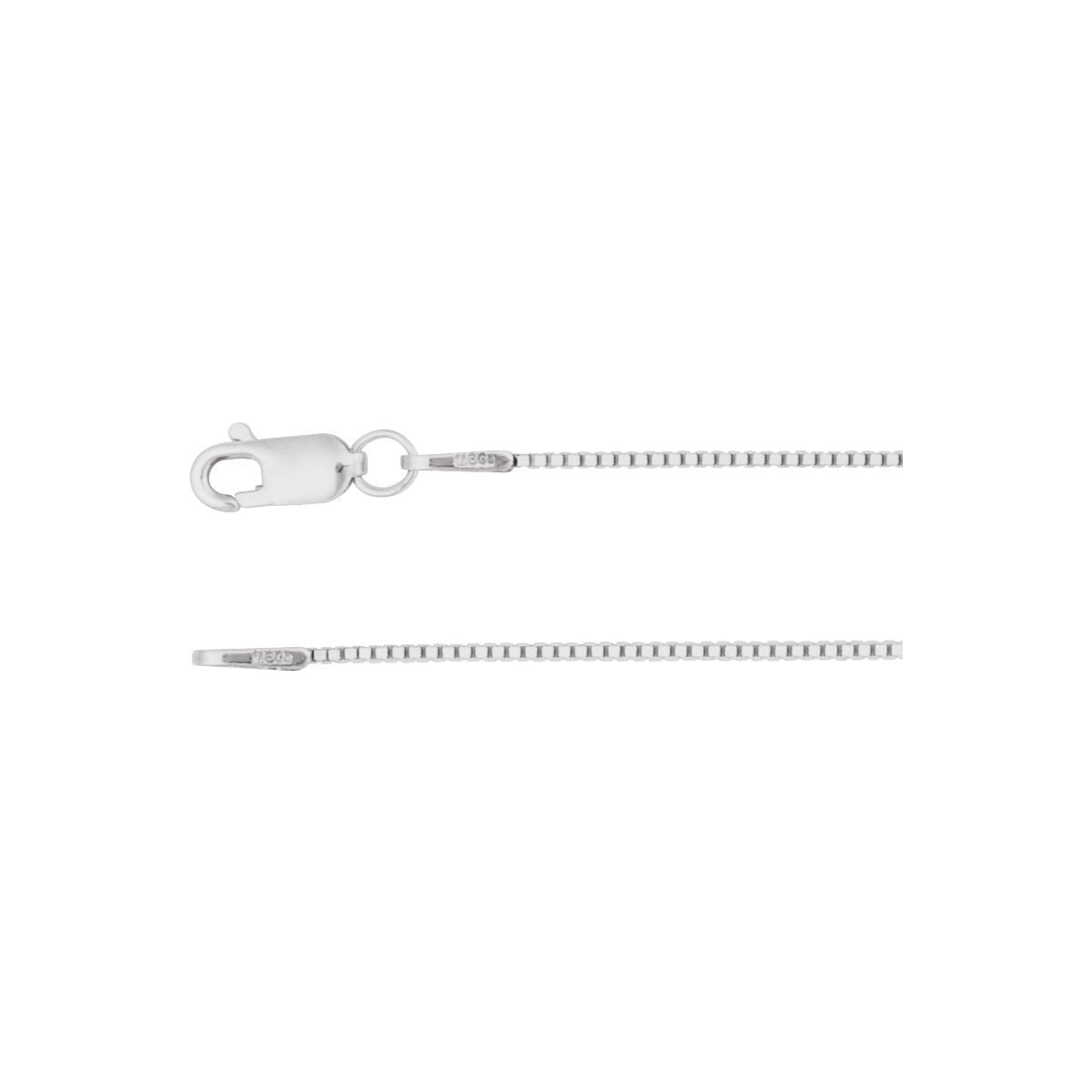0.75 mm Box Chain in 14k White Gold