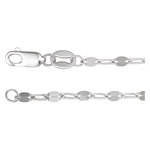 2.5 mm Paperclip-Style Keyhole Chain in Sterling Silver