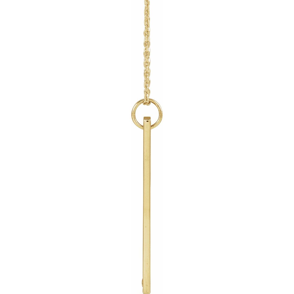 Diamond Engraved Bar Necklace