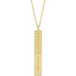 Diamond Engraved Bar Necklace